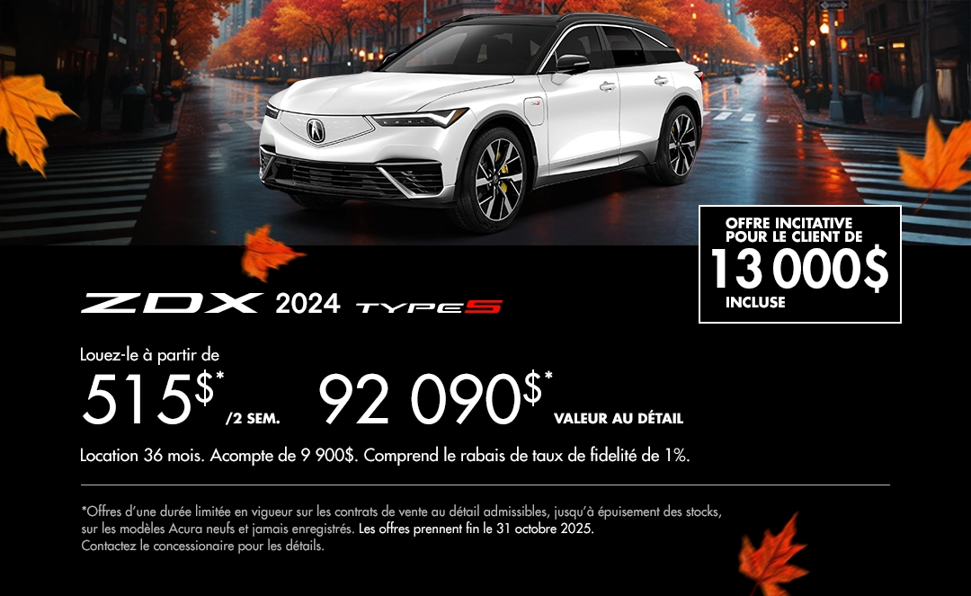 Bannière de Promotion Acura ZDX Type S 2024
